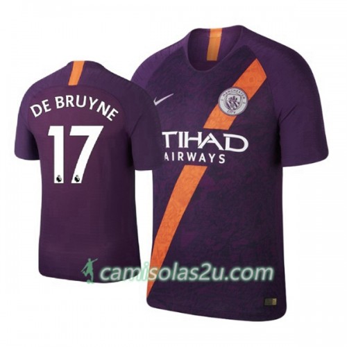 Camisolas de Futebol Manchester City De Bruyne 17 Equipamento 3ª 2018/19 Manga Curta Camisolas de Futebol Manchester City De Bruyne 17 Equipamento 3ª 2018/19 Manga Curta